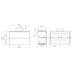 Modulaire avec lavabo circulaire
