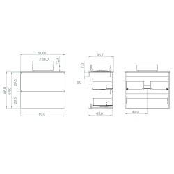 Modulaire avec lavabo circulaire