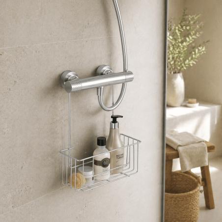 CESTO PARA LA DUCHA CON COLGADOR PARA GRIFO